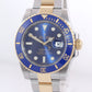 2018 MINT Rolex Submariner Blue Ceramic 116613LB Two Tone Yellow Gold Watch Box