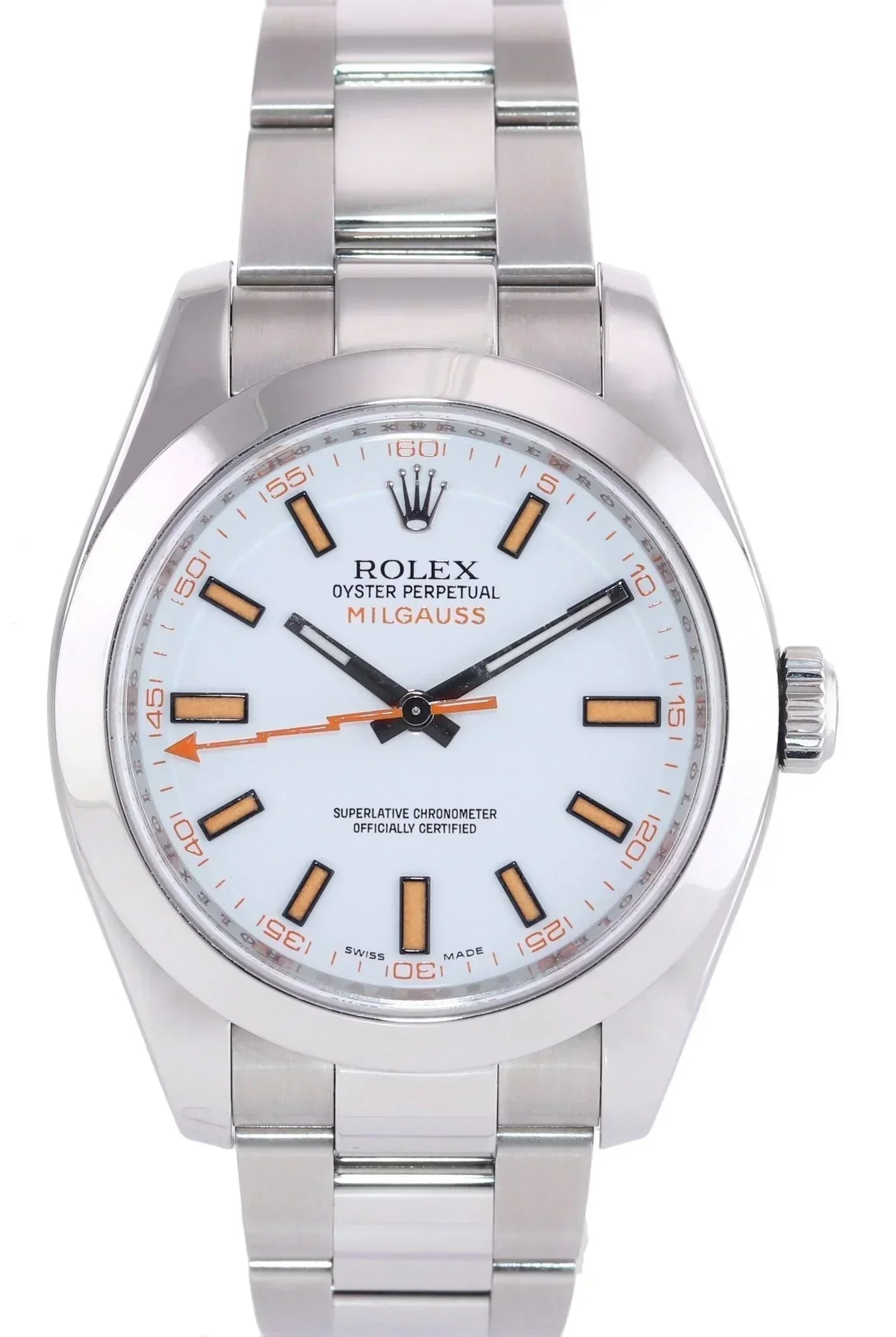 MINT Rolex Milgauss 116400 Orange White 40mm Steel Anti-Magnetic Watch Box