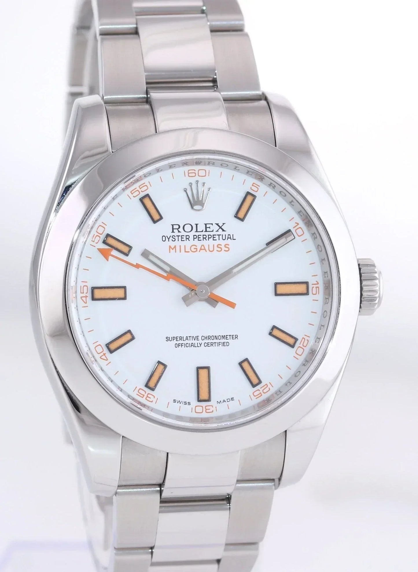 MINT Rolex Milgauss 116400 Orange White 40mm Steel Anti-Magnetic Watch Box