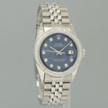 2026 SERVICE Rolex DateJust 1601 Blue Diamond Bezel Dial White Gold Jubilee 36mm Watch