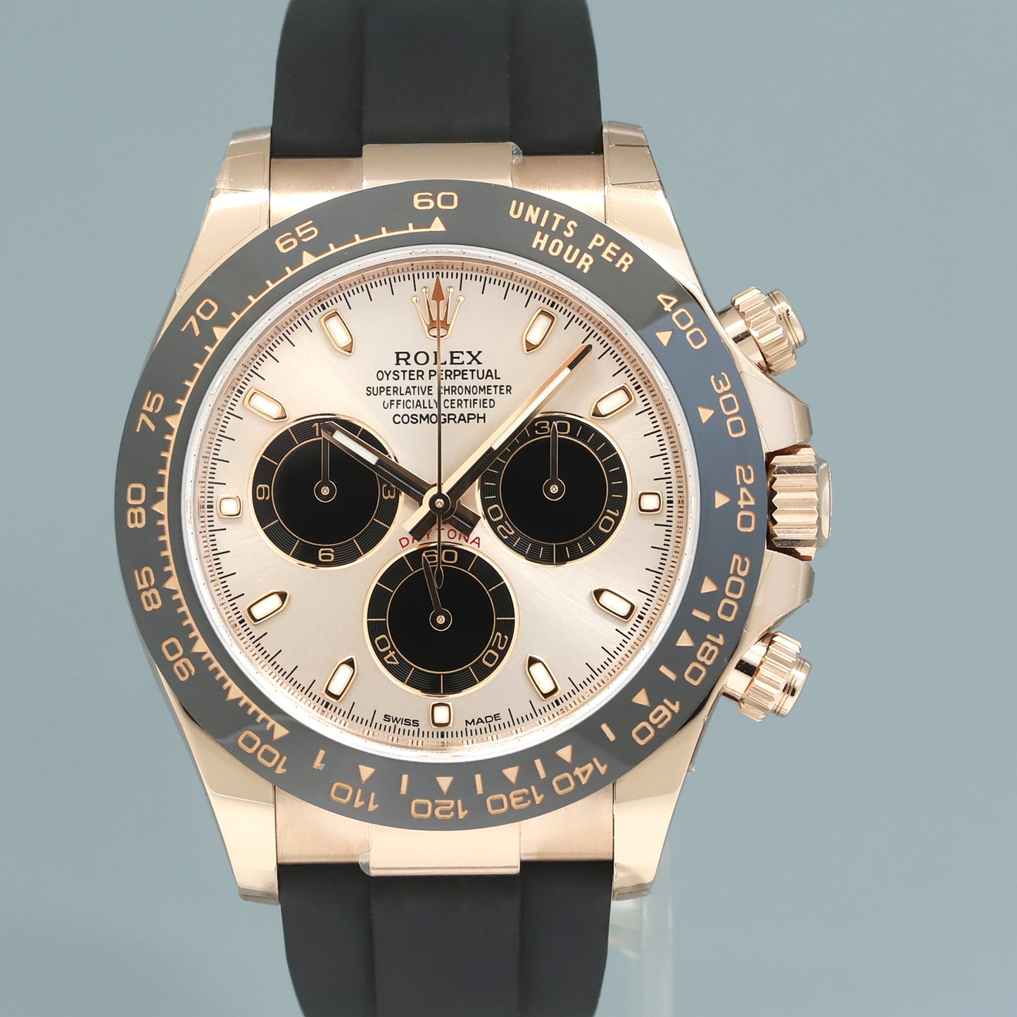 2023 NEW PAPERS Rolex Daytona Ceramic 116515LN Rose Gold Sundust Oysterflex Watch