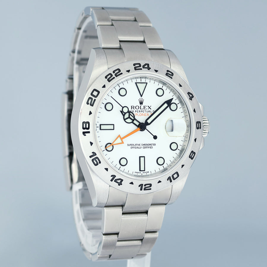 2018 MINT Rolex Explorer II 216570 Polar White Dial Steel 42mm Watch Box