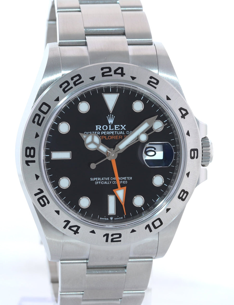 2022 NEW PAPERS 226570 Rolex Explorer II 42mm Black Steel 42mm Date Watch Box
