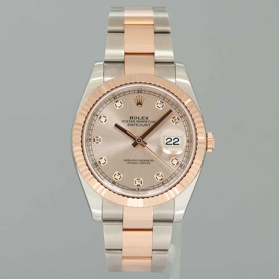 2024 NEW PAPERS Rolex DateJust 41 126331 Diamond Rose Gold Two-Tone Watch Box
