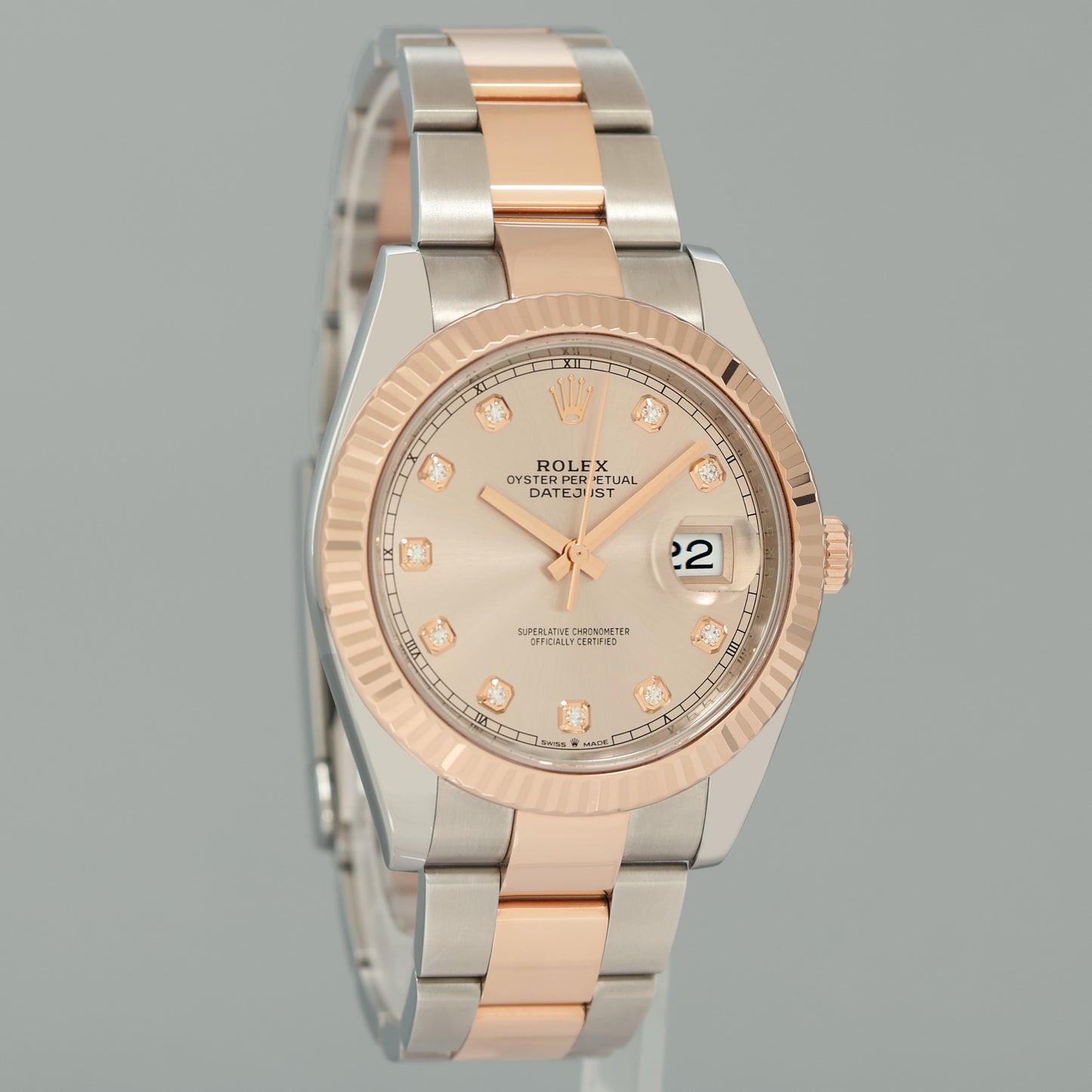 2024 NEW PAPERS Rolex DateJust 41 126331 Diamond Rose Gold Two-Tone Watch Box