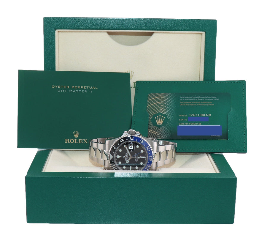 2021 NEW PAPERS Rolex 126710 GMT Master Batman Black Blue Oyster Ceramic Watch