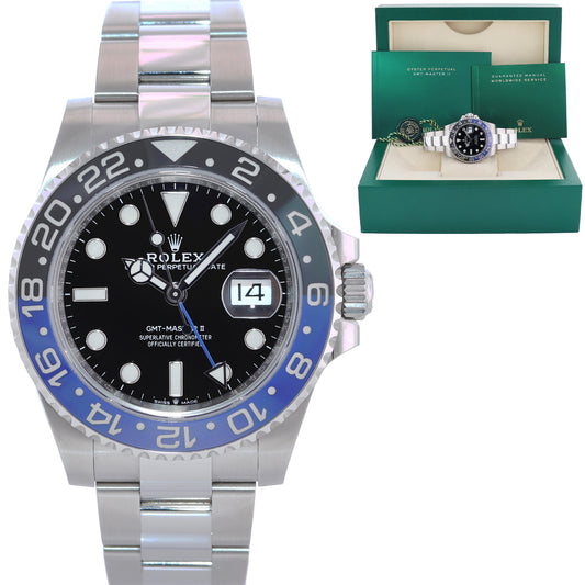 2022 Rolex 126710 BLNR GMT Master Batman Black Blue Oyster Ceramic Watch
