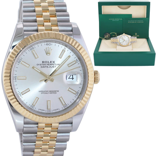 2020 MINT Rolex DateJust 41 41mm 126333 Two Tone Jubilee Gold Silver Stick Watch