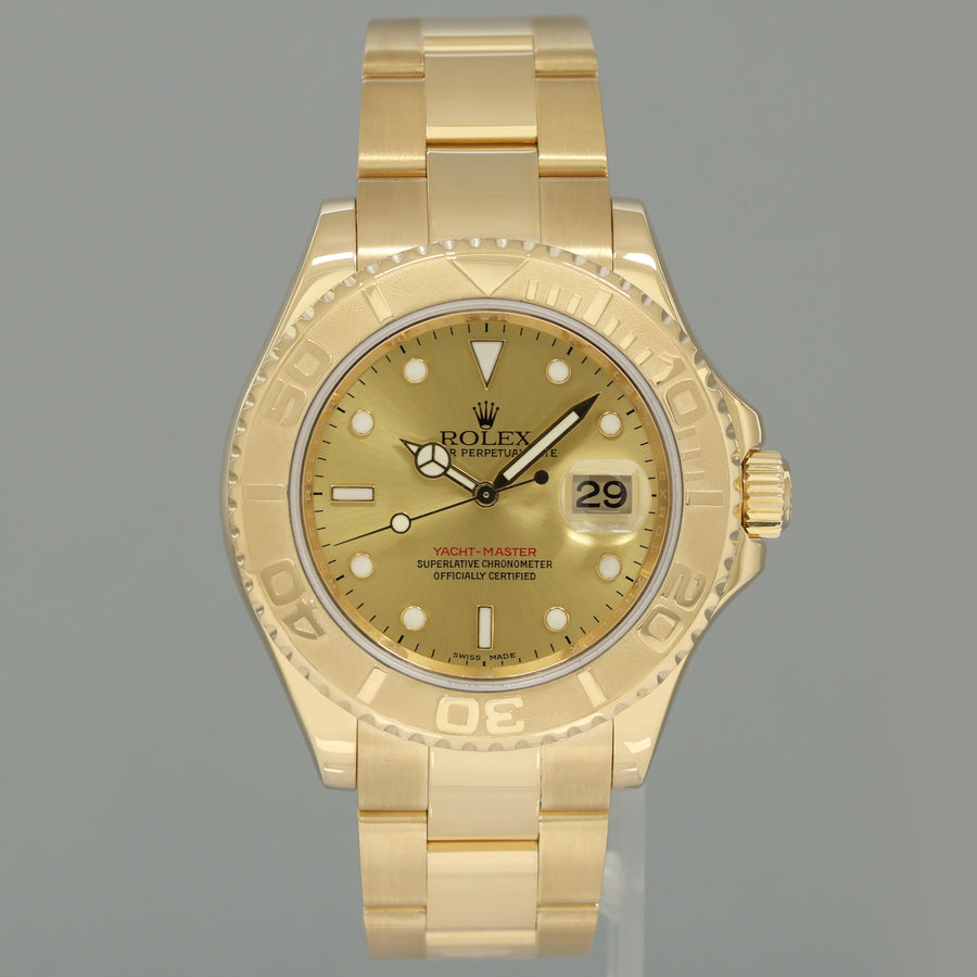 2007 MINT Rolex 40mm Yacht-Master 18k Yellow Gold 16628 Champagne Watch Box