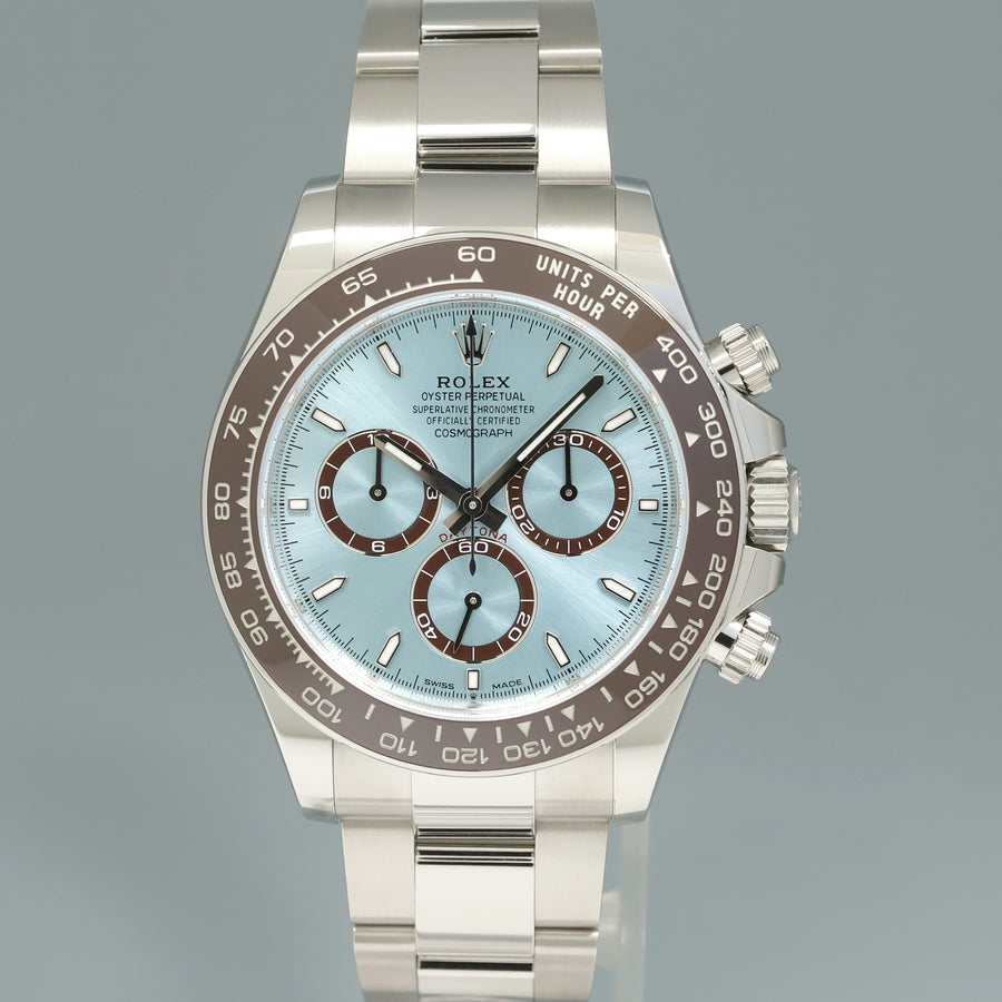 2024 NEW PAPERS Rolex Daytona 126506 Platinum Glacier Blue Ceramic Bezel Watch Box
