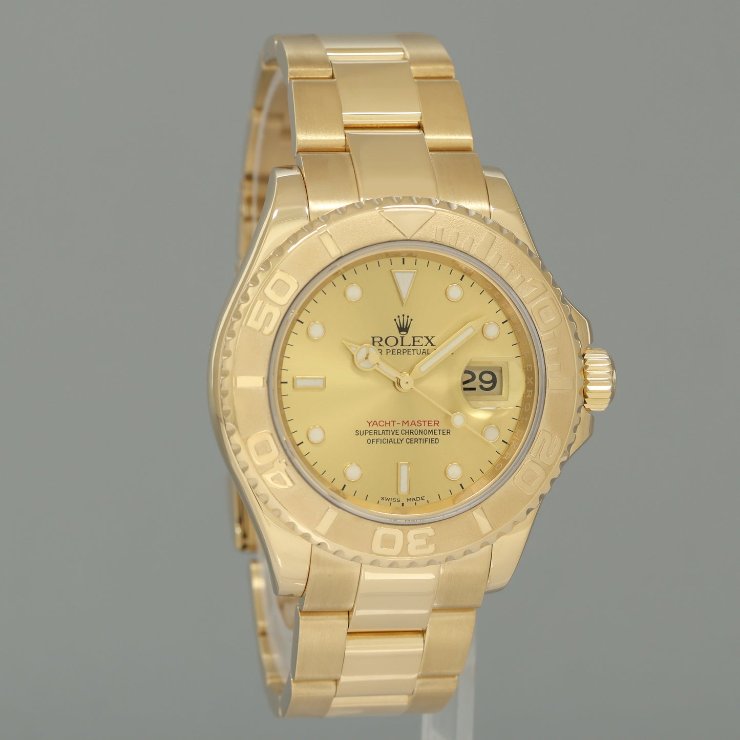 2007 MINT Rolex 40mm Yacht-Master 18k Yellow Gold 16628 Champagne Watch Box