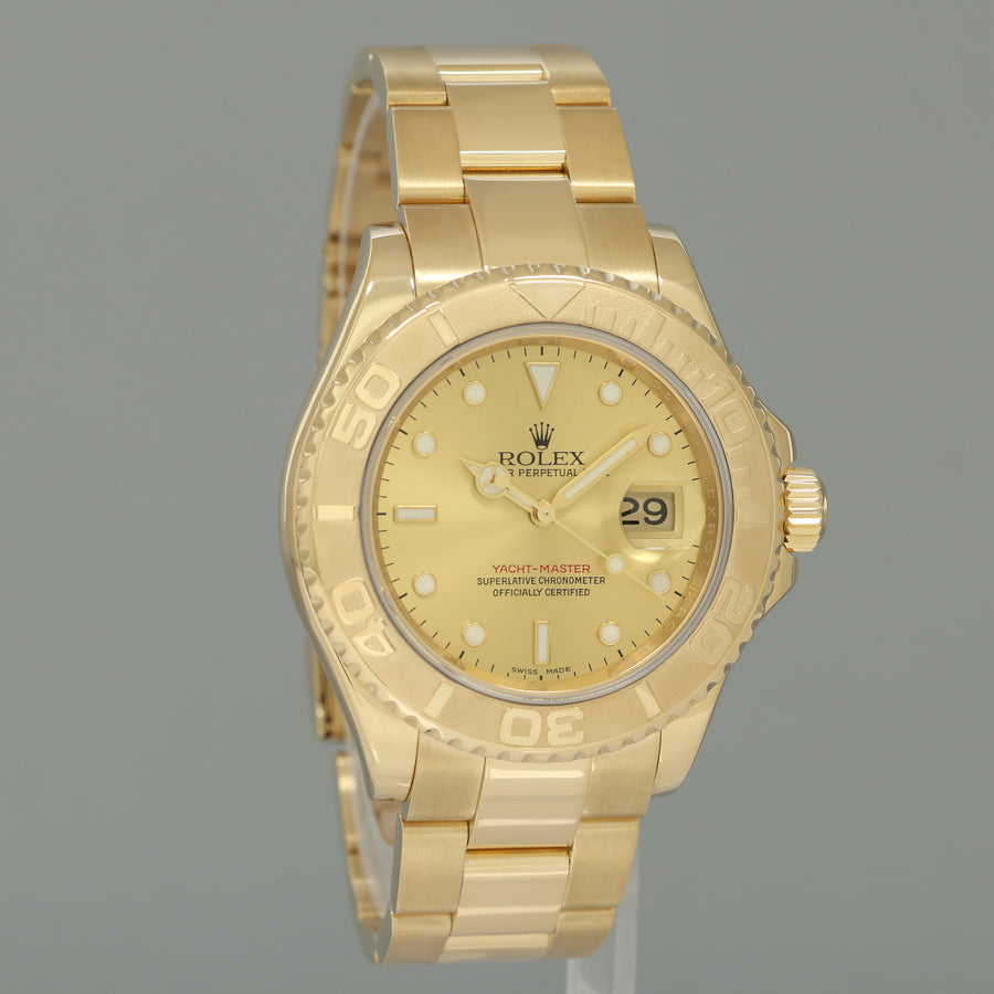 2007 MINT Rolex 40mm Yacht-Master 18k Yellow Gold 16628 Champagne Watch Box