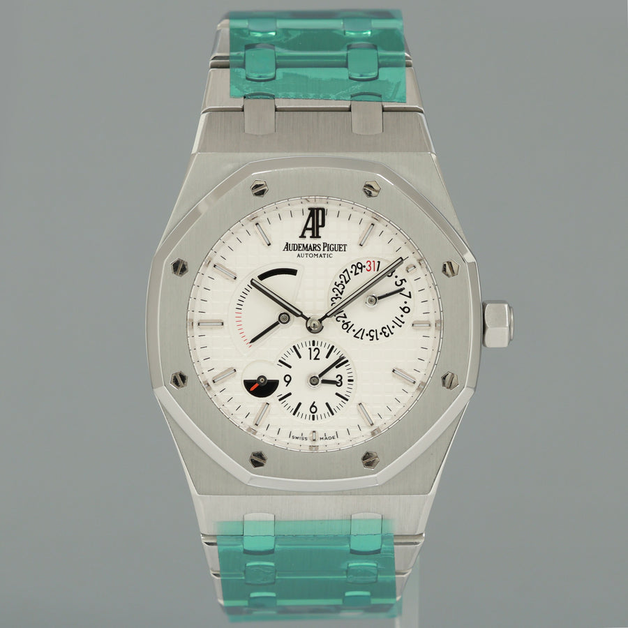 MINT Audemars Piguet Royal Oak Dual Time Steel 26120ST White Dial 39mm Watch Box