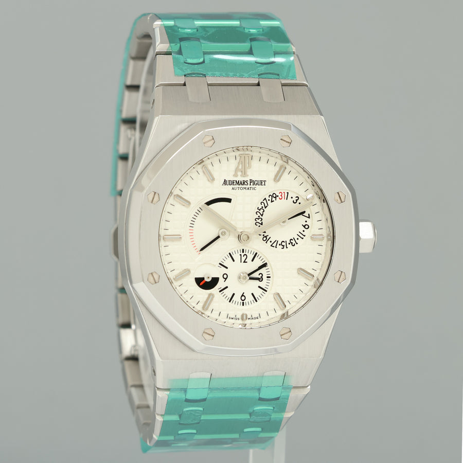 MINT Audemars Piguet Royal Oak Dual Time Steel 26120ST White Dial 39mm Watch Box