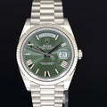 2026 NEW PAPERS Rolex Platinum Fluted President Olive Green Roman 228236 Watch Box