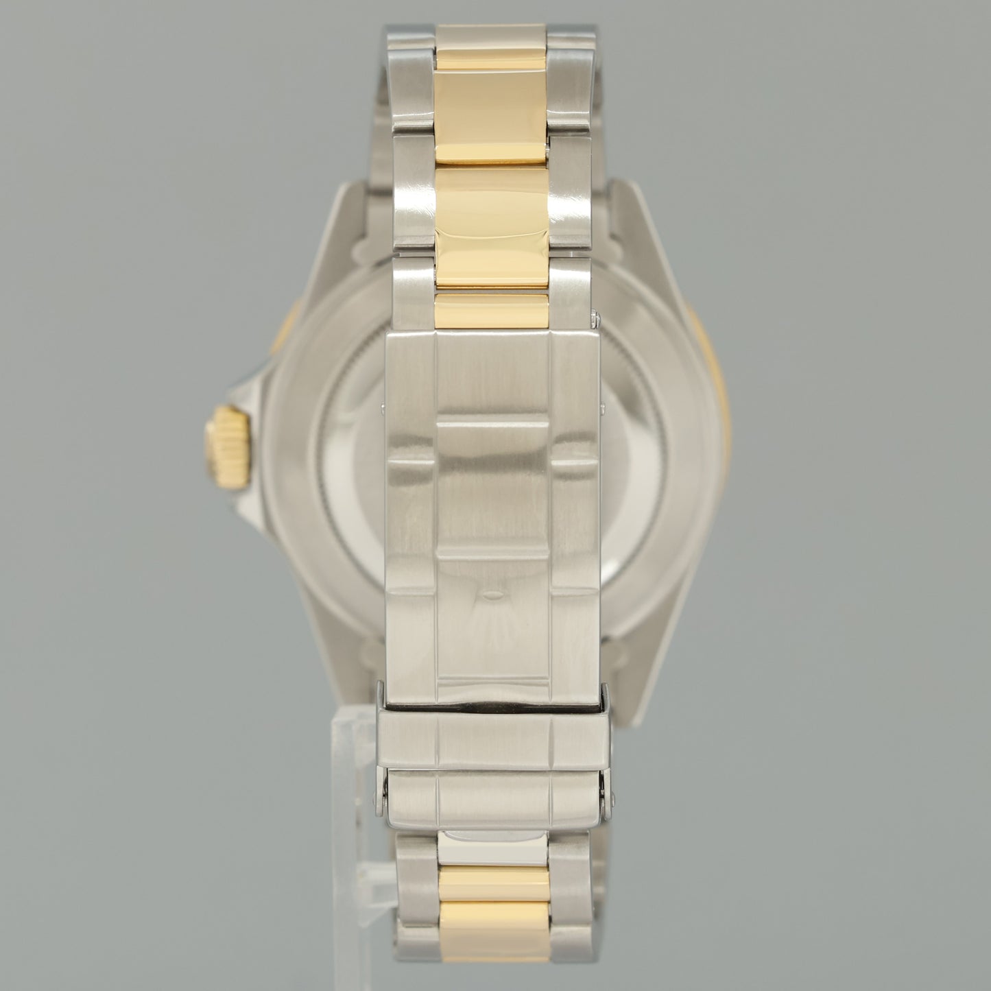 MINT Rolex Submariner 16613 Two Tone Yellow Gold Blue Serti Diamond 40mm Watch Box
