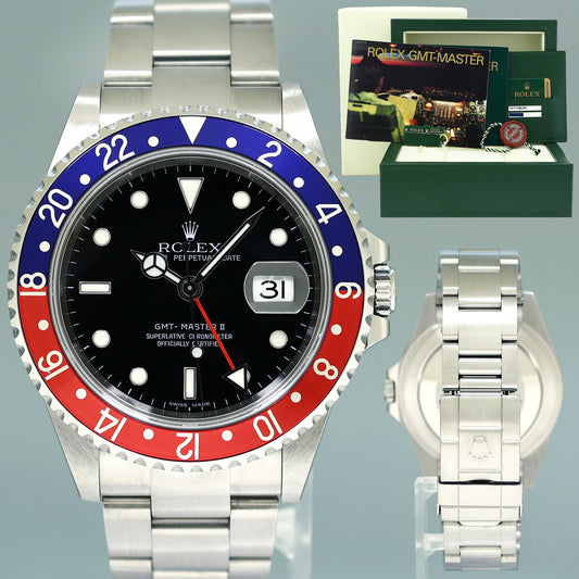 PAPERS 2010 Rolex GMT-Master II 16710 PEPSI Steel Blue Error Stick 3185 Watch Box