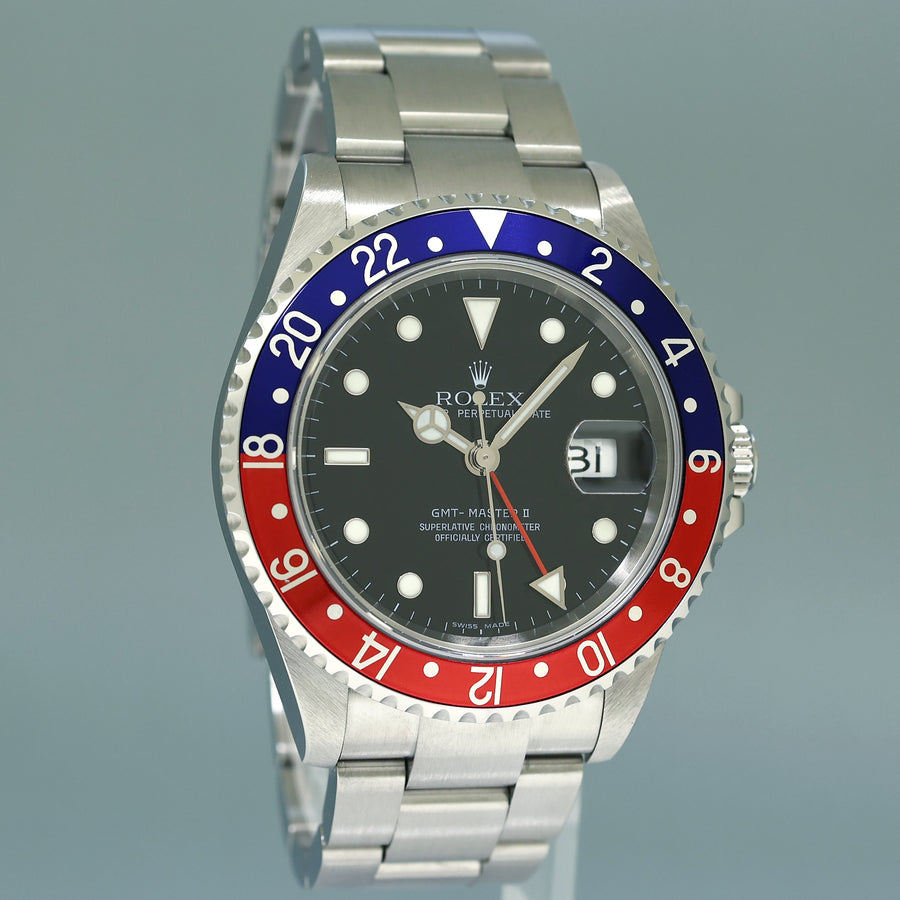 PAPERS 2010 Rolex GMT-Master II 16710 PEPSI Steel Blue Error Stick 3185 Watch Box