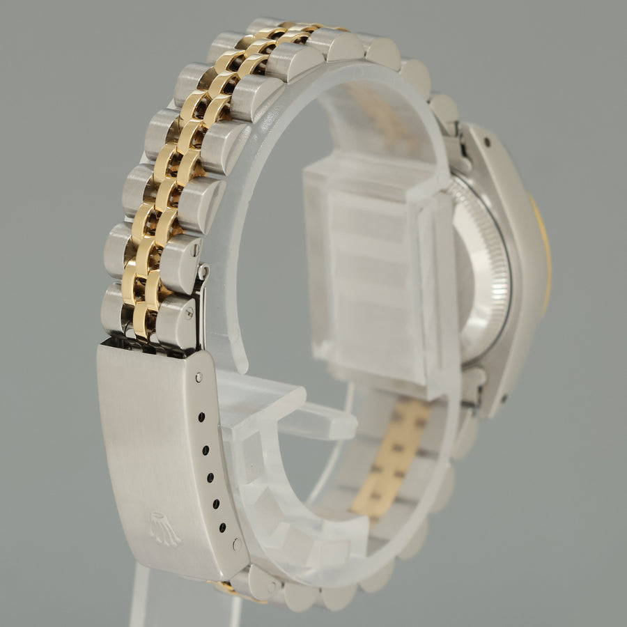 GREEN DIAMOND Ladies Rolex DateJust 26mm 69173 Two Tone Gold Jubilee Watch
