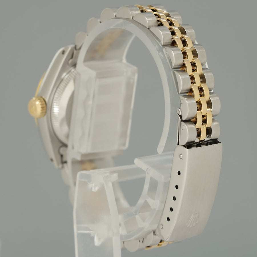 GREEN DIAMOND Ladies Rolex DateJust 26mm 69173 Two Tone Gold Jubilee Watch
