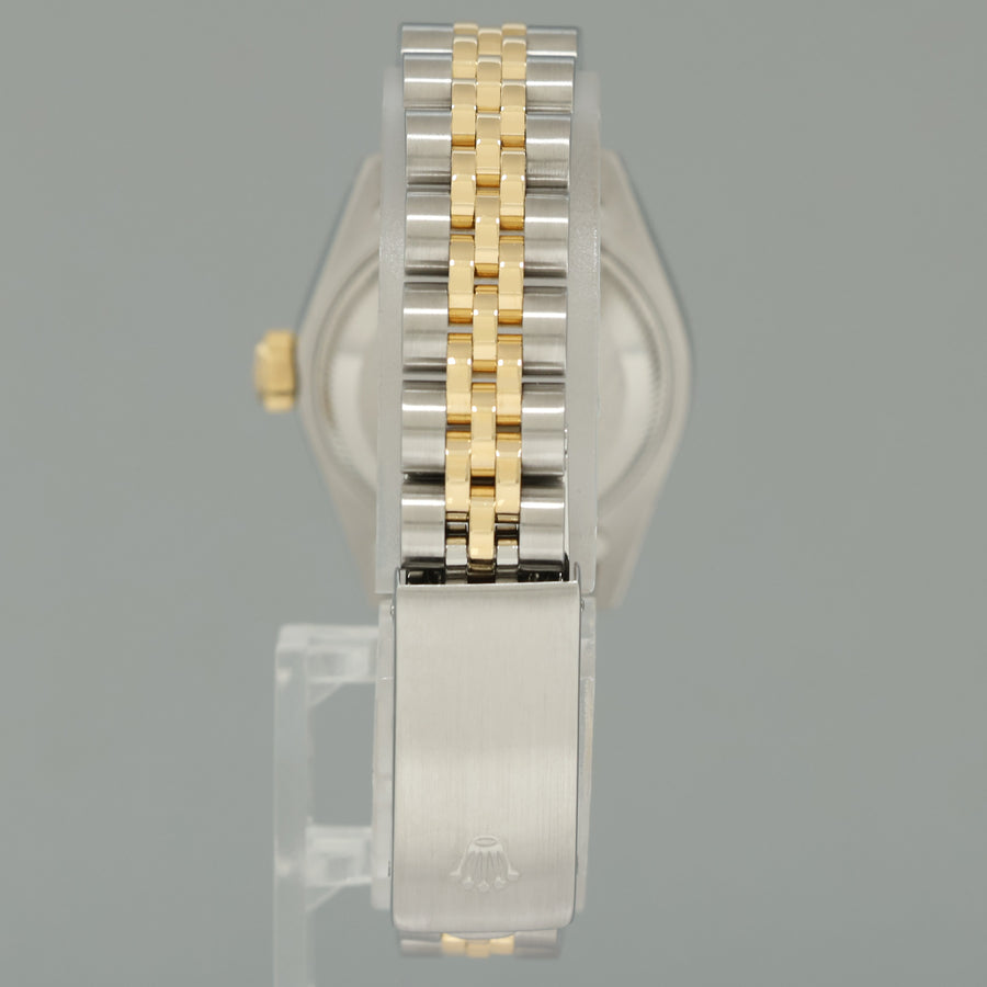 GREEN DIAMOND Ladies Rolex DateJust 26mm 69173 Two Tone Gold Jubilee Watch