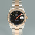 2005 Rolex DateJust Turn-O-Graph 116261 Rose Gold Two Tone Steel Black Watch