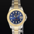 2011 MINT Ladies Rolex Yacht-Master 168623 35mm Gold Two Tone Blue Watch Box