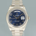 PAPERS MINT Rolex Day Date 2 President 218239 White Gold 41mm Blue Wave Watch Box