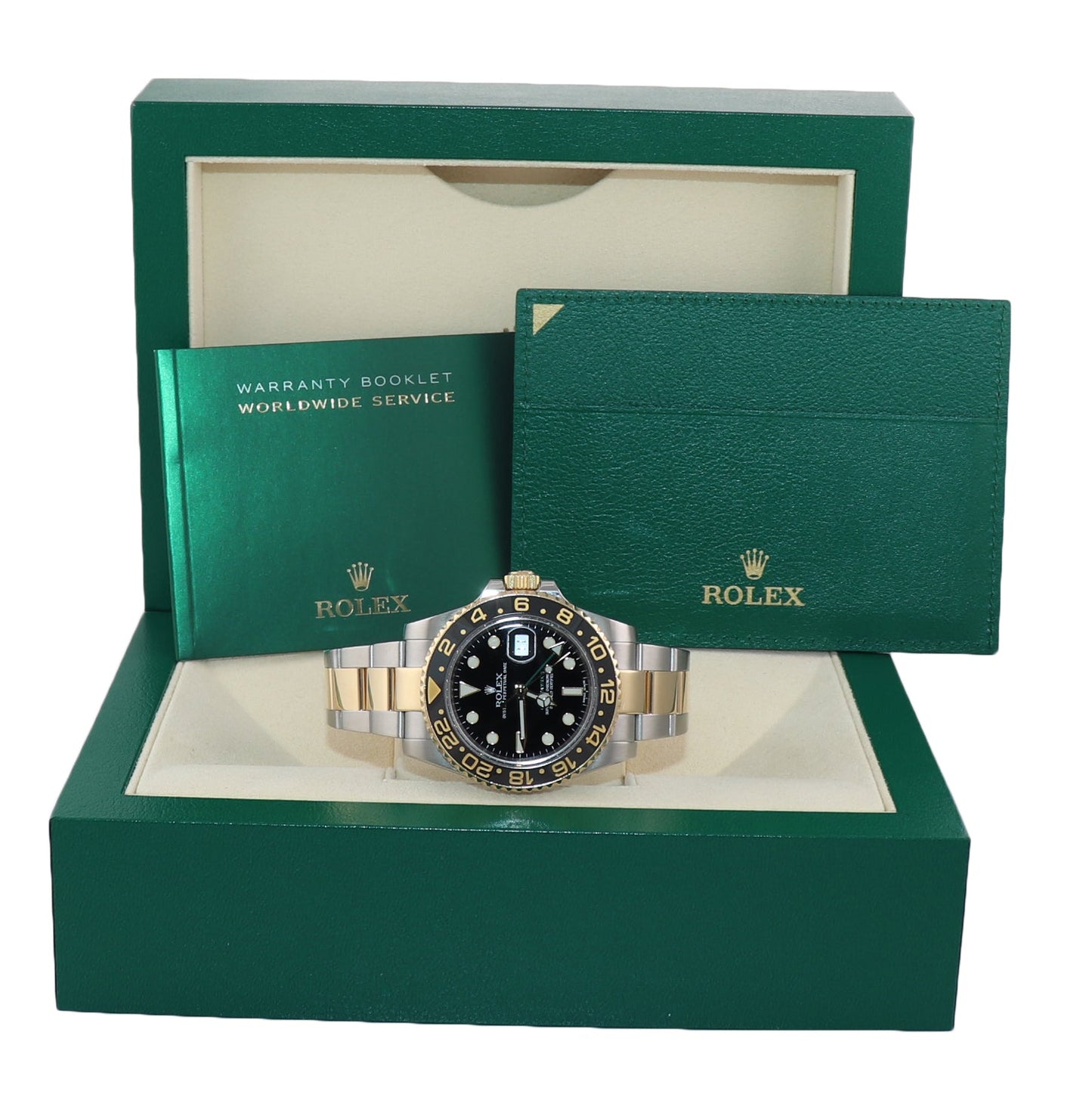 MINT 2016 Rolex GMT-Master 2 Ceramic 116713 Black Two Tone Steel Gold Watch Box