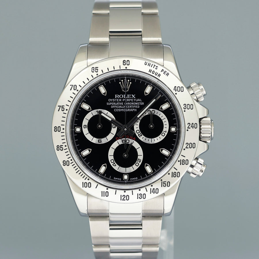 MINT 2014 PAPERS Rolex Daytona 116520 Black Steel Cosmograph Chromalight Watch Box