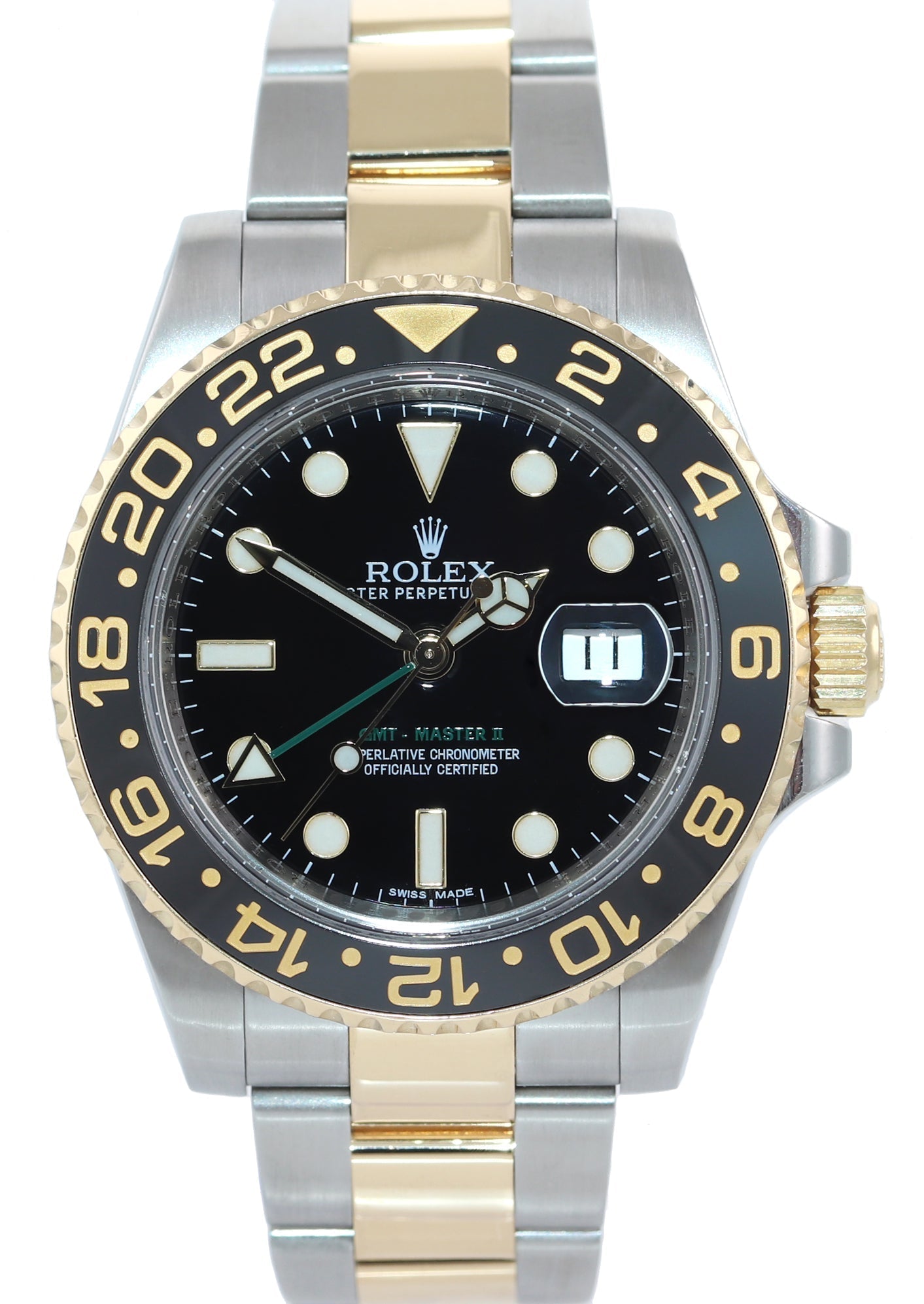 MINT 2016 Rolex GMT-Master 2 Ceramic 116713 Black Two Tone Steel Gold Watch Box