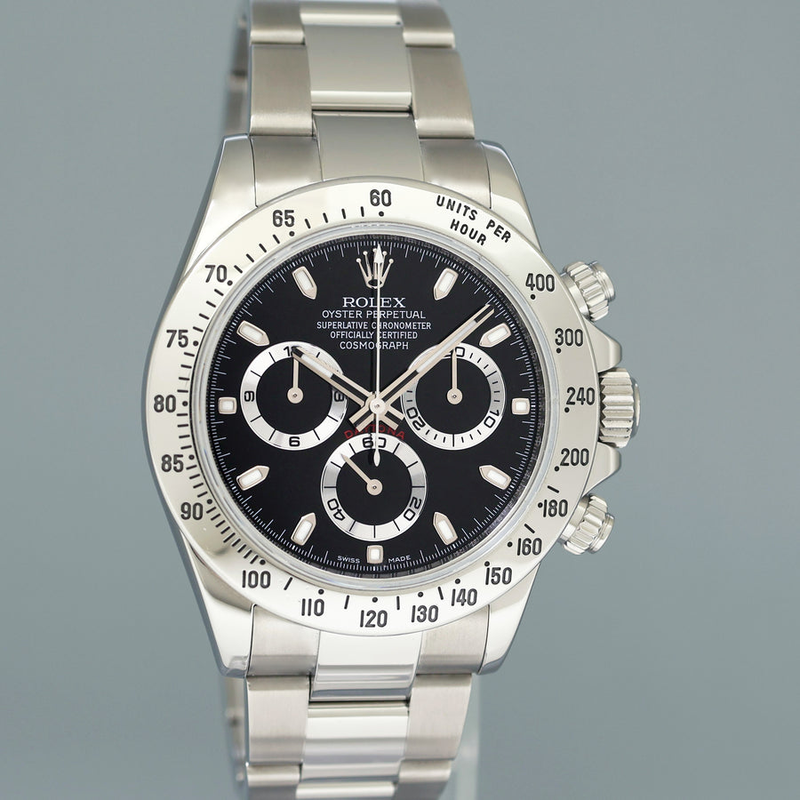 MINT 2014 PAPERS Rolex Daytona 116520 Black Steel Cosmograph Chromalight Watch Box