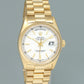 MINT Rolex 36mm President Day Date White Stick 18038 Quick Set Yellow Gold Watch