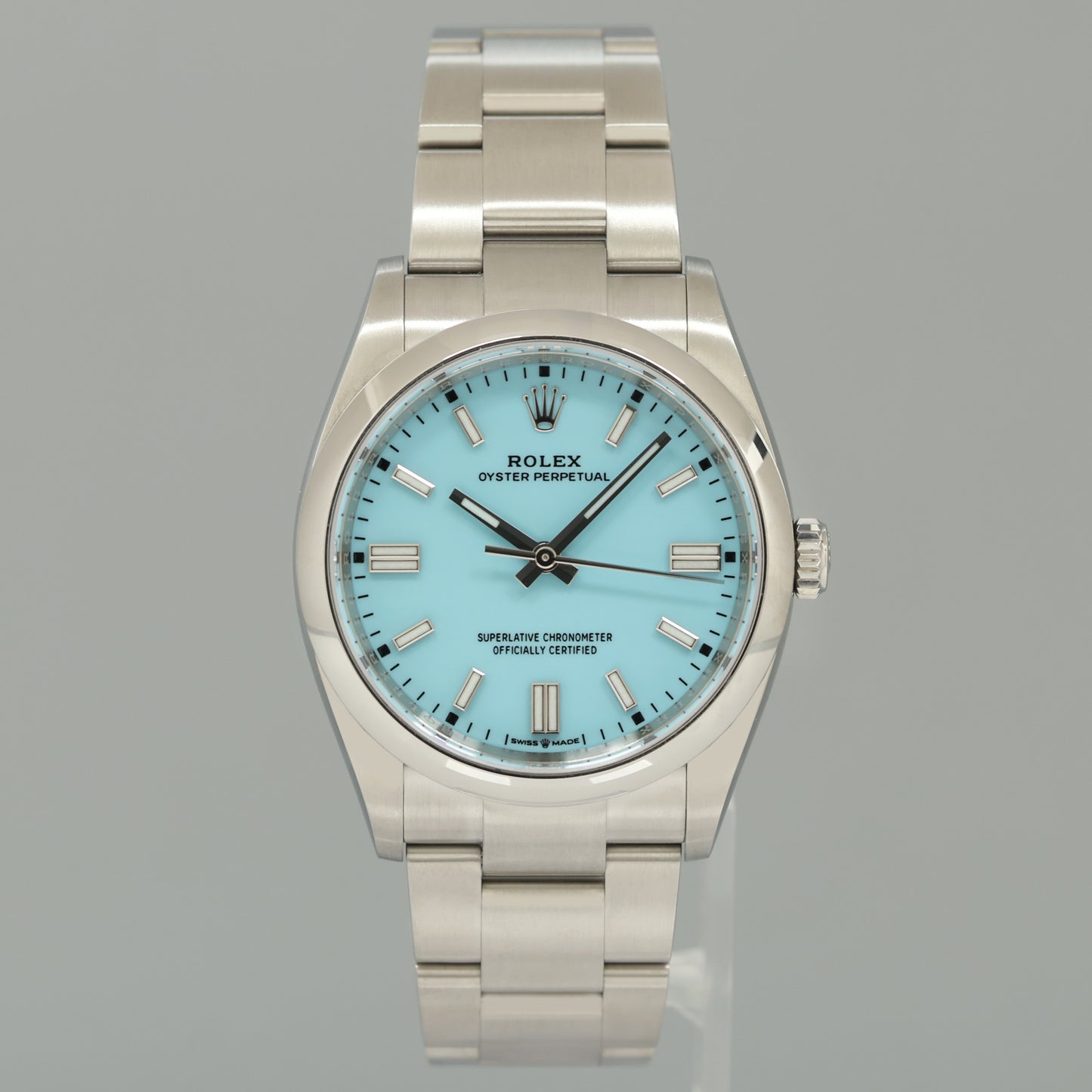 2022 NEW PAPERS Rolex Oyster 126000 Perpetual 36mm TIFFANY BLUE Watch Box