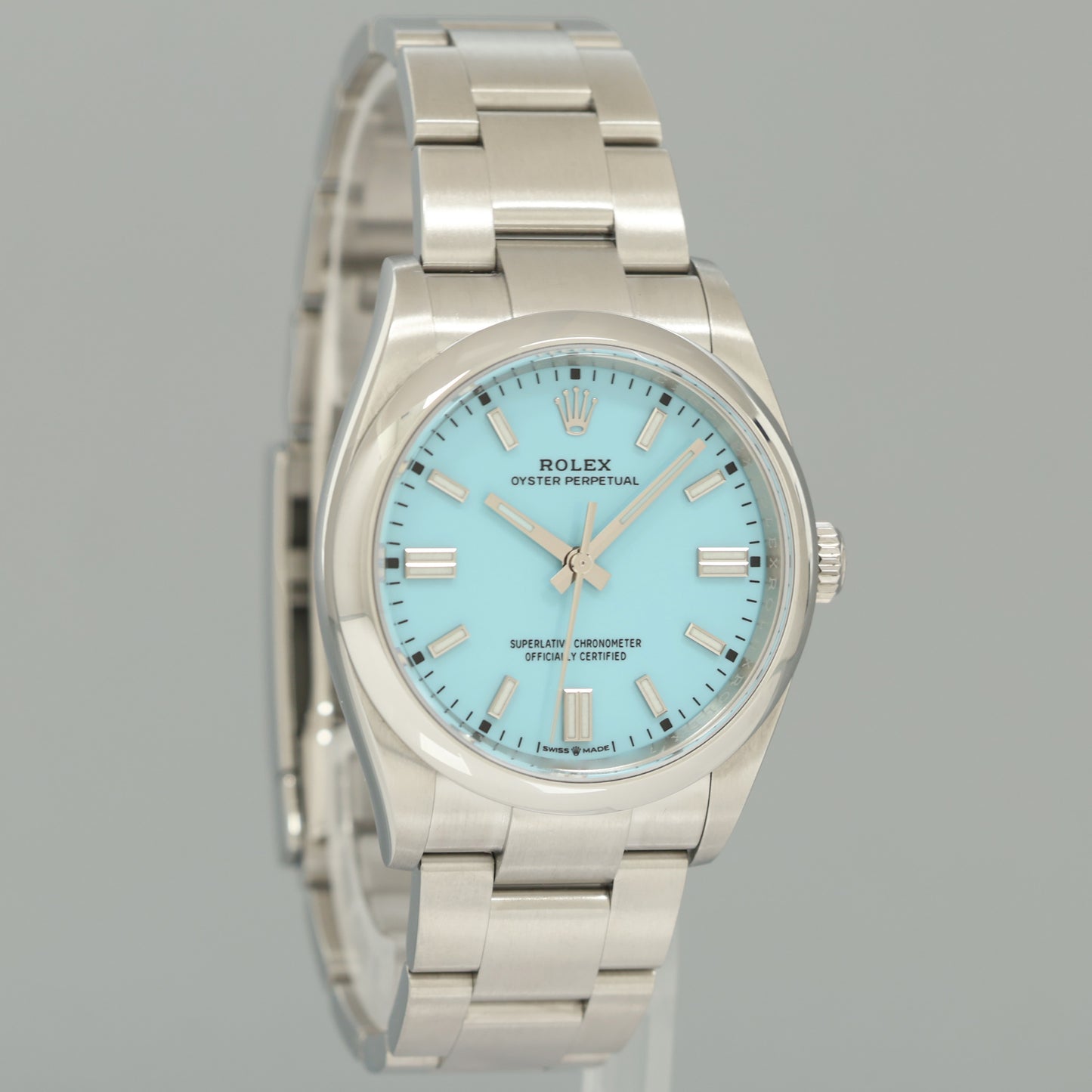 2022 NEW PAPERS Rolex Oyster 126000 Perpetual 36mm TIFFANY BLUE Watch Box