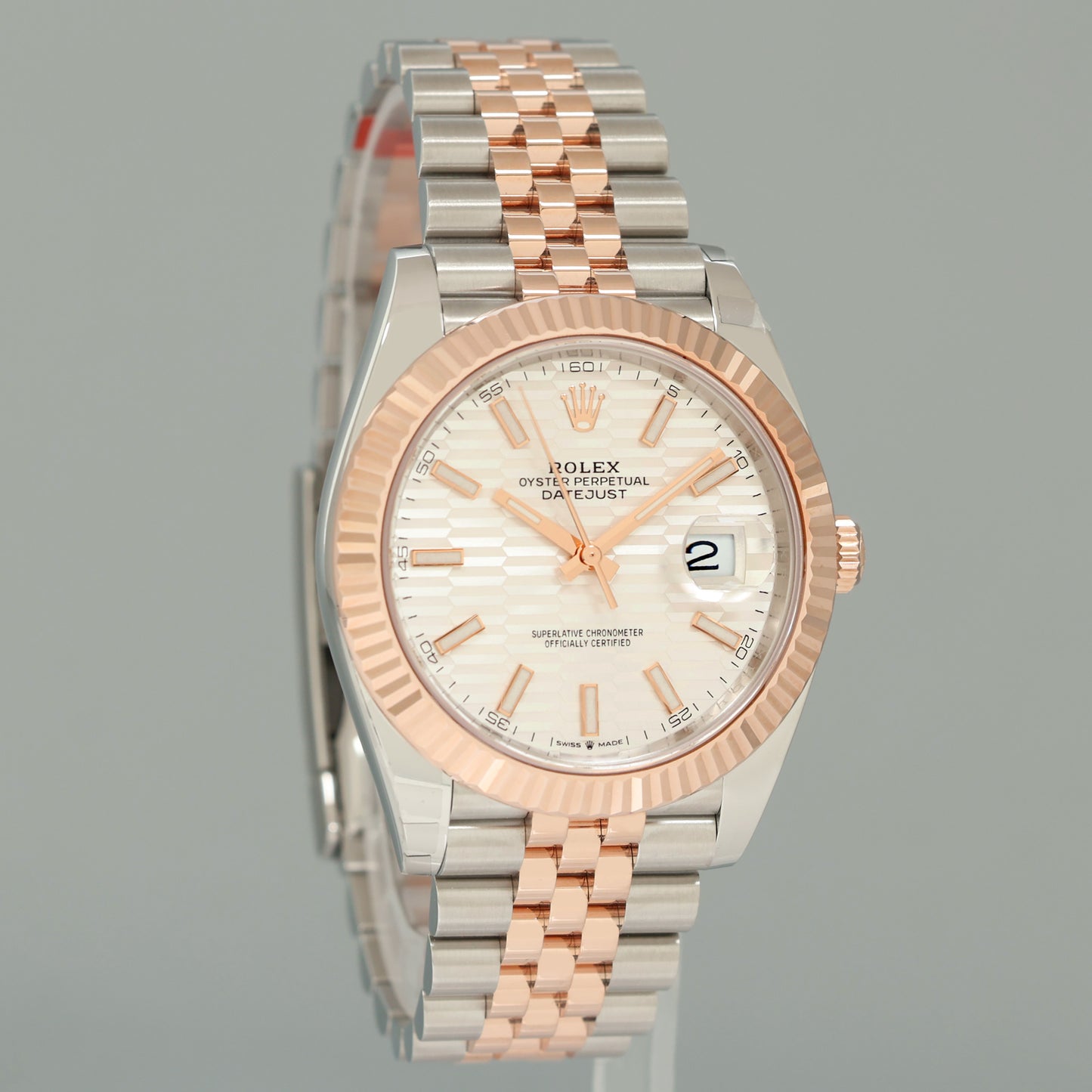 STICKERS PAPERS NEW Rolex DateJust 126331 Motif Rose Gold 41 Two-Tone Jubilee Watch