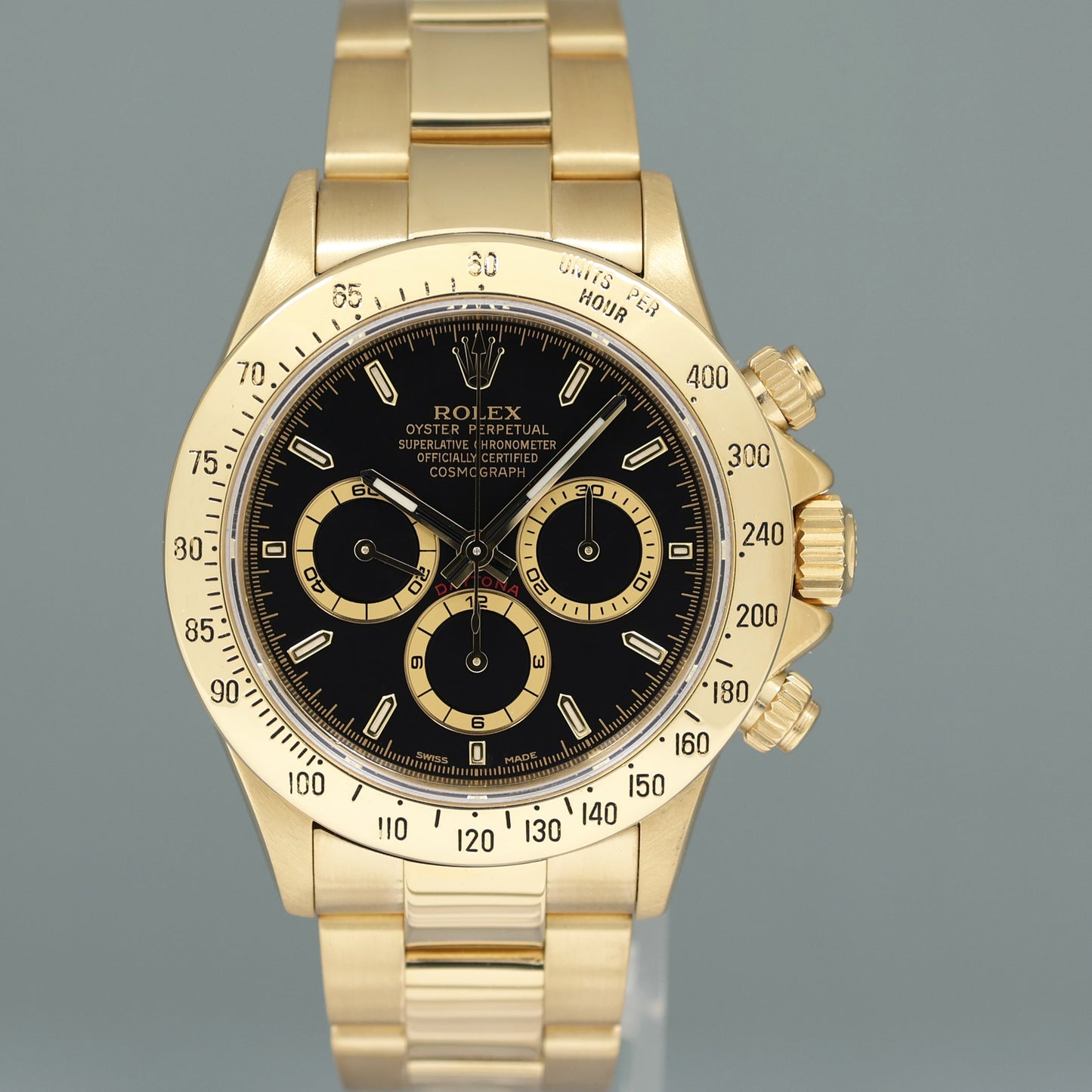 2023 RSC PAPERS Rolex Daytona 16528 Zenith Black Dial Yellow Gold E Serial Watch Box