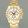 MINT Rolex Daytona 116528 White Cosmograph Chrono Yellow Gold 40mm Watch Box