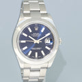PAPERS MINT Rolex DateJust II 116300 Blue Stick Dial Oyster Steel 41mm Watch Box