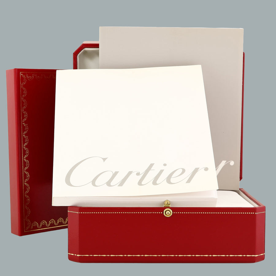 NEW PAPERS CARTIER Santos Galbee 1565 Stainless Steel Quartz 24mm White Roman Box