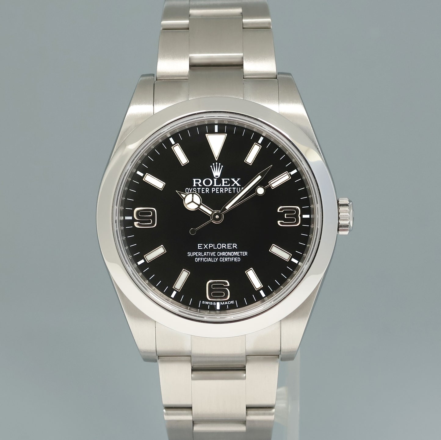 2015 MINT Rolex 214270 Explorer 1 Black Arabic MK1 Dial Steel 39mm Oyster Watch Box