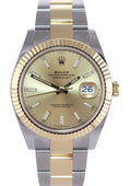 2023 MINT Rolex 126333 DateJust 41 Two Tone Gold 41mm Champagne Stick Watch