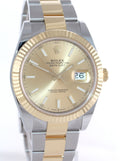 2023 MINT Rolex 126333 DateJust 41 Two Tone Gold 41mm Champagne Stick Watch