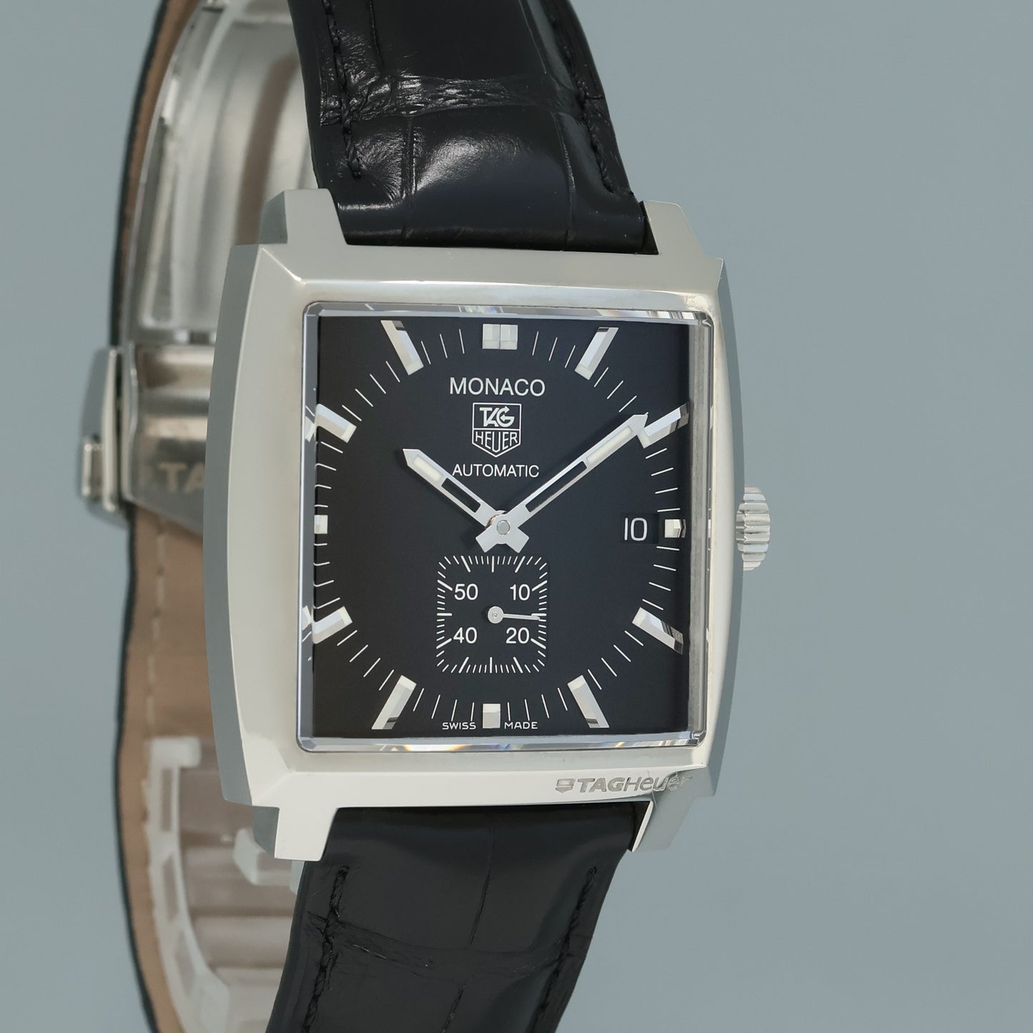 TAG Heuer Monaco Calibre 6 WW2110-0 Black Dial Steel 37.5mm Watch