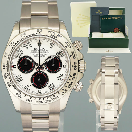 MINT Rolex Daytona White Gold Black White Panda 116509 Chronograph Watch Box