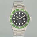 Rolex Flat 4 Kermit F Serial 16610LV Green Submariner 40mm Watch Box