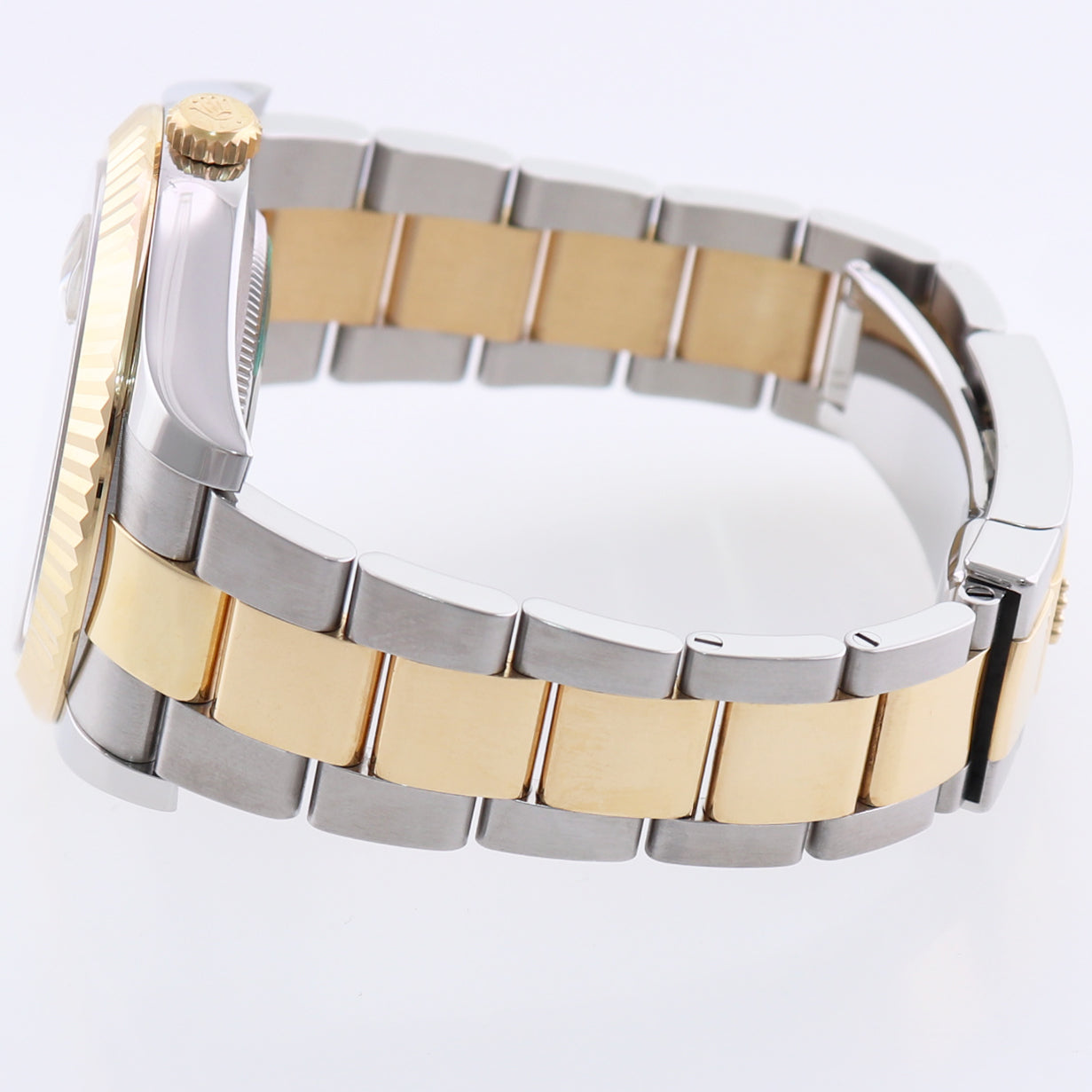 MINT 2015 Rolex Datejust 2 Black Roman 116333 Two-Tone Yellow Gold Oyster Watch Box