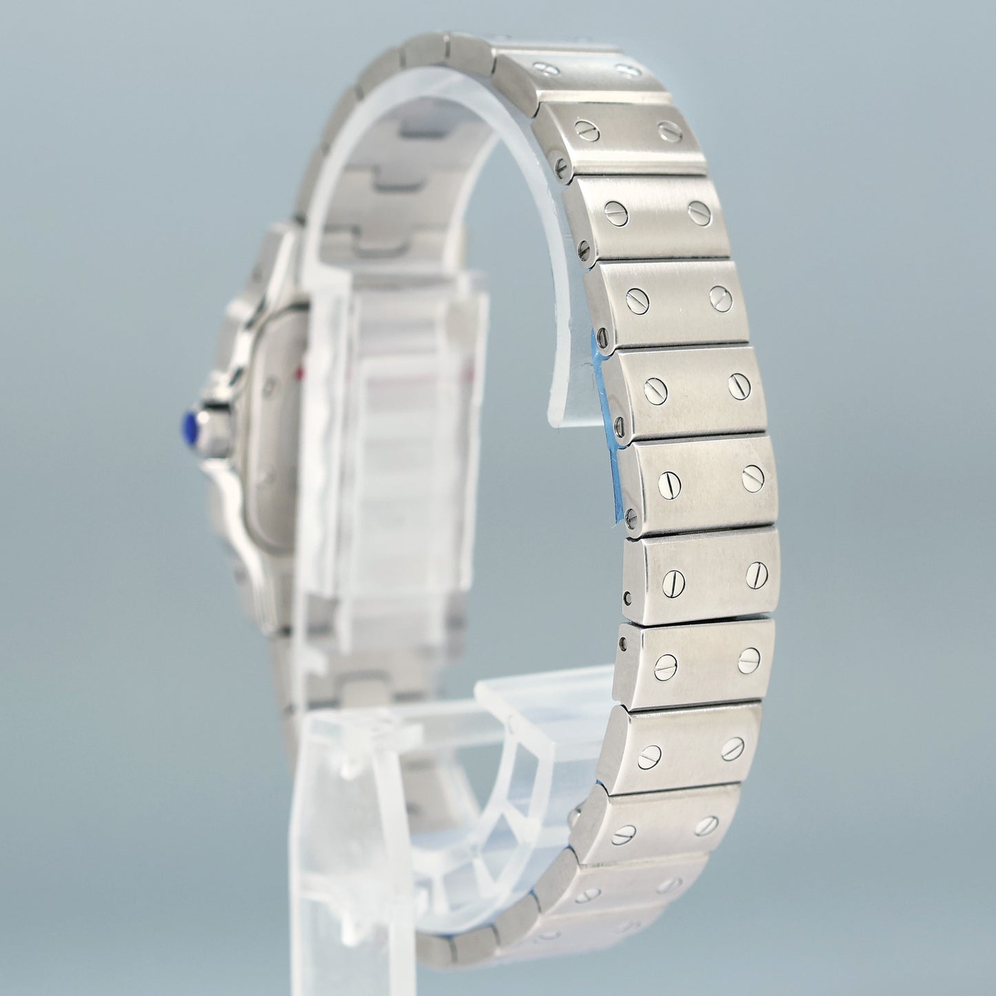 NEW PAPERS CARTIER Santos Galbee 1565 Stainless Steel Quartz 24mm White Roman Box