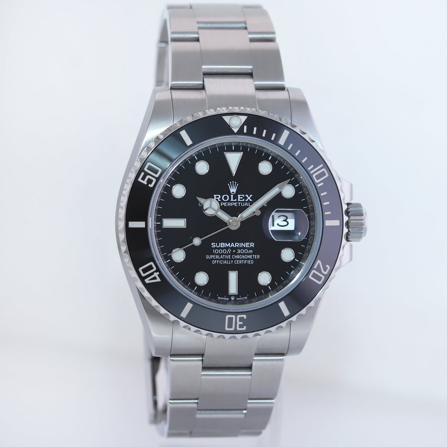 AUG 2025 NEW PAPERS Rolex Submariner 41mm Black Ceramic Steel 126610 LN Watch Box
