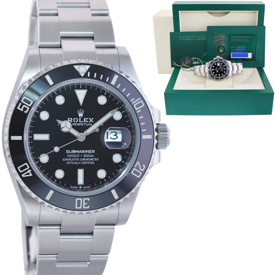 AUG 2025 NEW PAPERS Rolex Submariner 41mm Black Ceramic Steel 126610 LN Watch Box